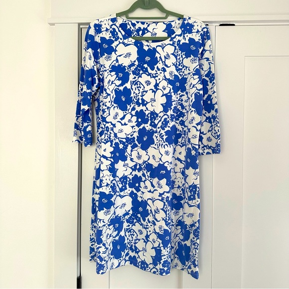 Like New! Magi Gold Floral Print Dress - Picture 1 of 5